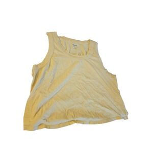 Madewell Softfade Cotton Tank Top Pale Yellow Sleeveless Cropped Large